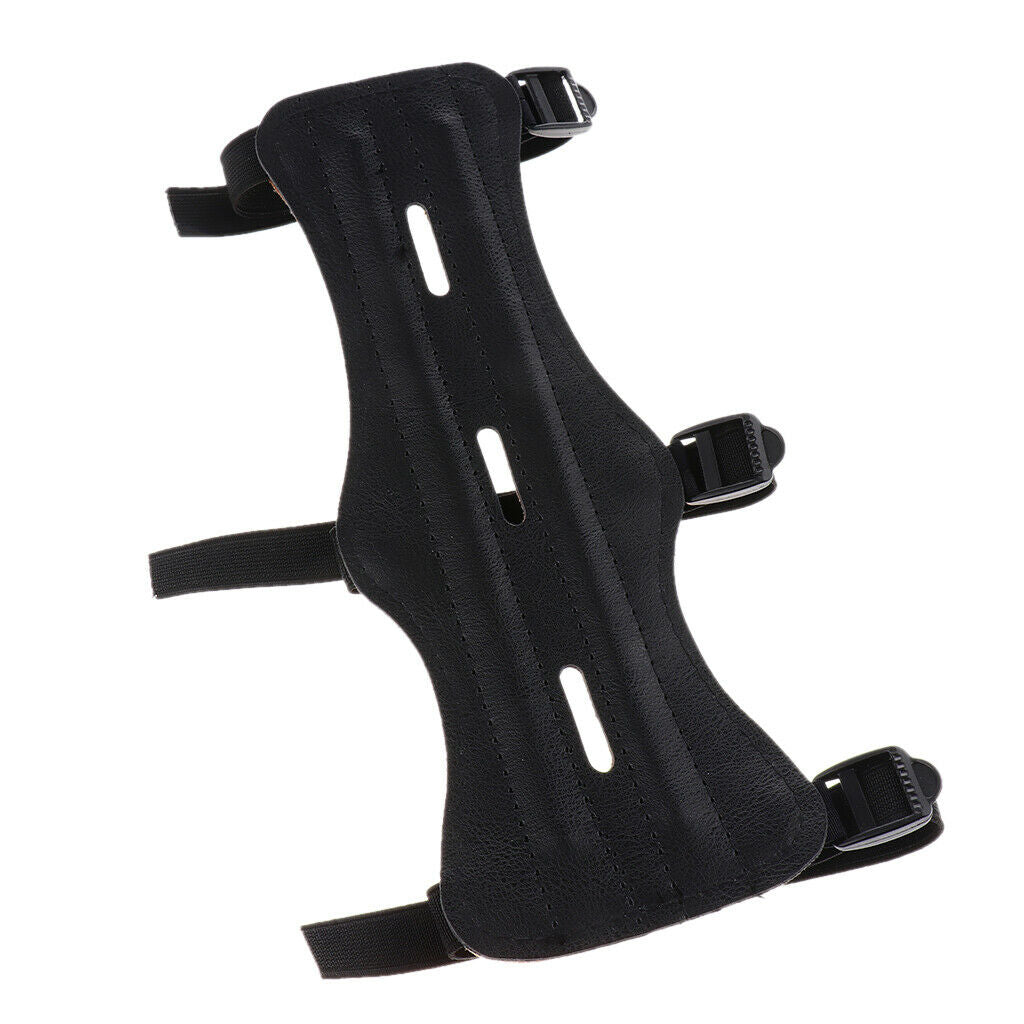 3-Strap Archery Shooting Arm Guard PU Quick Release Arm Protector Men Women