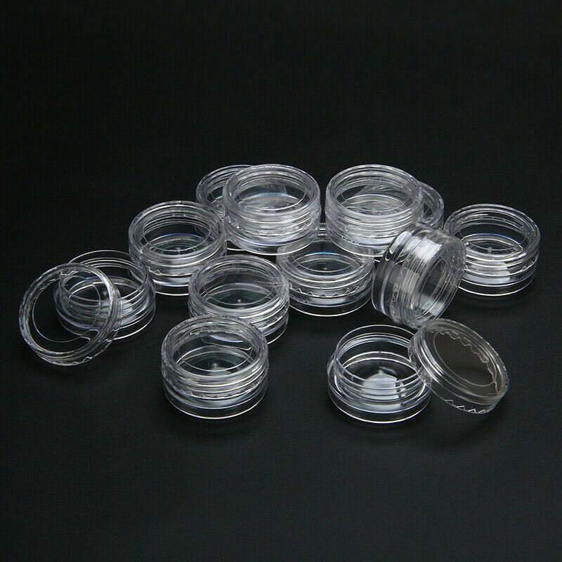 12Pcs Clear Plastic Case Bead Containers Round Small Jewelry Bead Storage Box