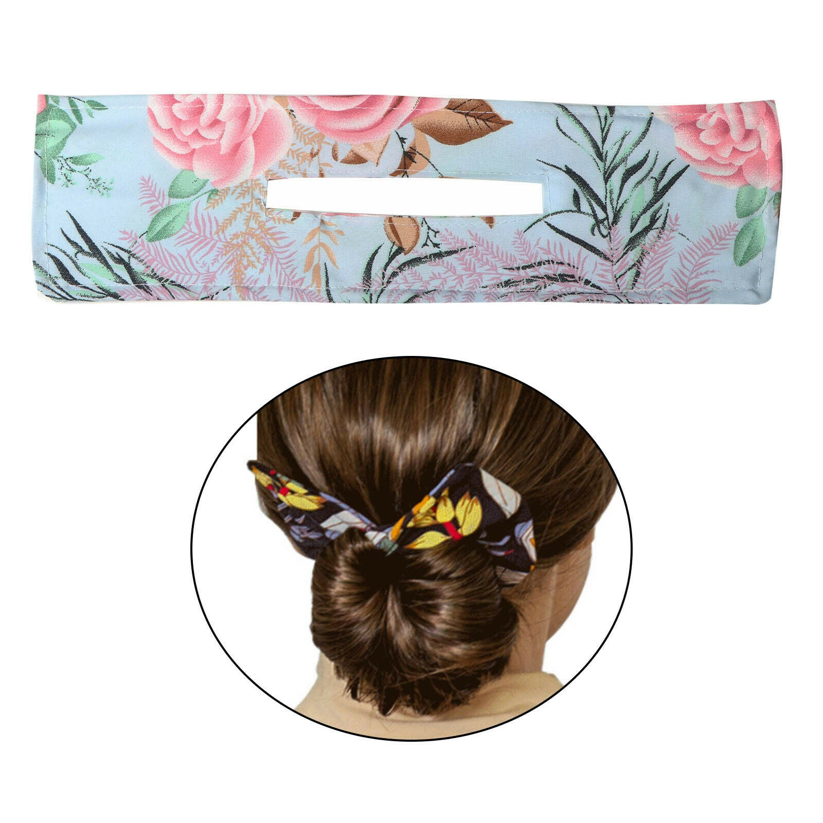 Women Deft Bun Fashion Print Hair Bands Rope Wire Headband Maker DIY G