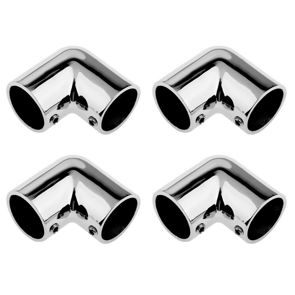 4x 316 Stainless Steel Boat Hand Rail Fitting Hardware 90 Degree Elbow 22mm