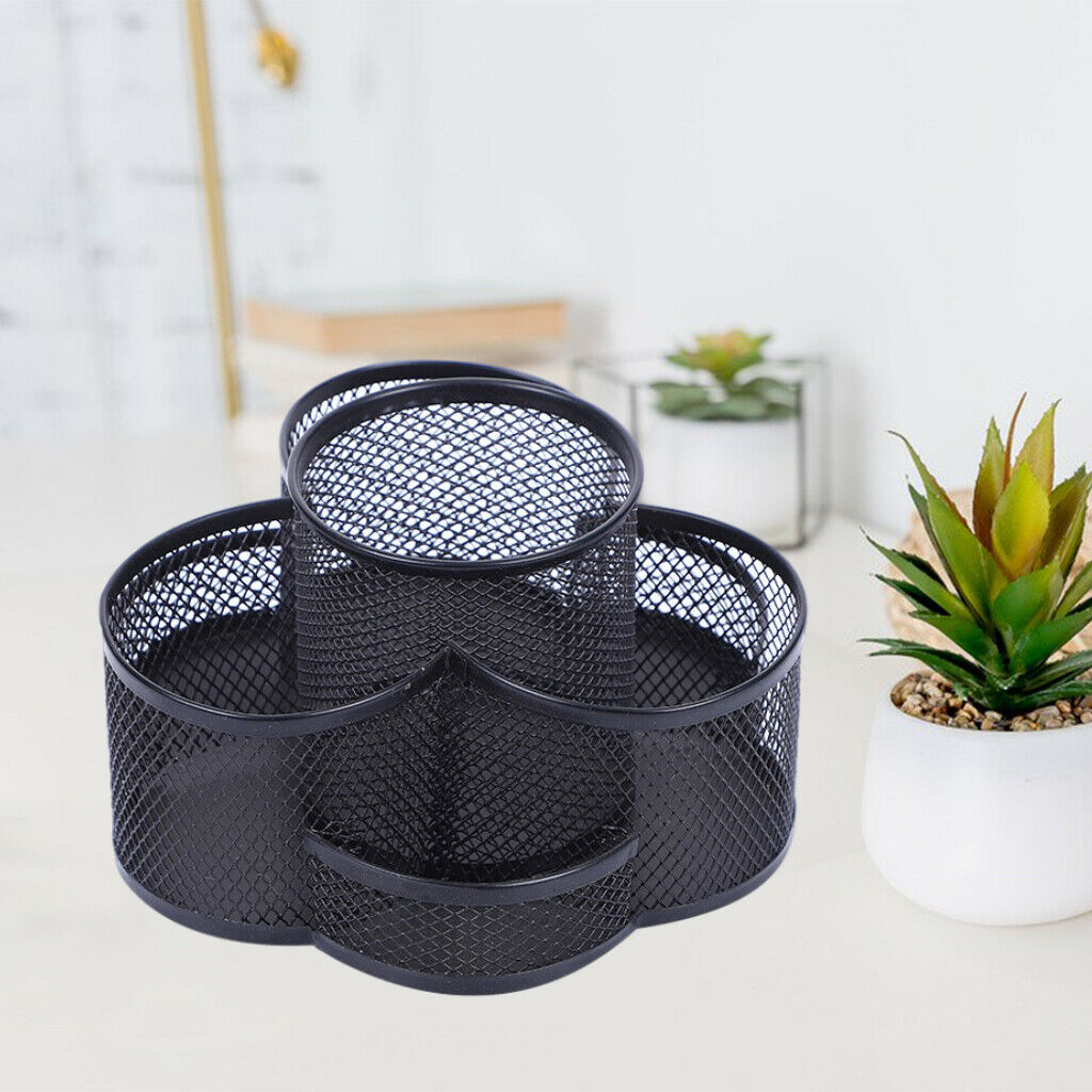 Rotatable desk organizer pen holder large capacity pencil box desk