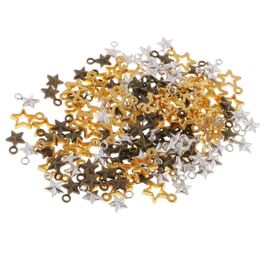 150Pcs Assorted Star Charms PendantS DIY Jewelry Finding Making Accessories