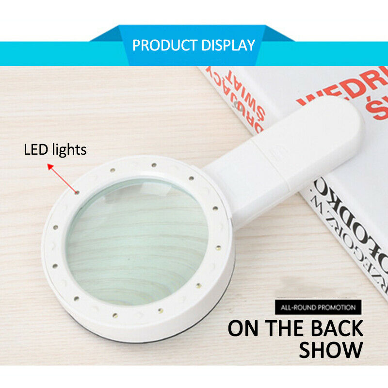 30X 12 LED magnifying glass with lighted magnifying glass, suitable for old LIN