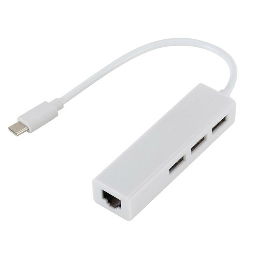 Type C 3.0 to USB 2.0 3-port HUB with RJ45 Fast Ethernet Port Adapter Cable