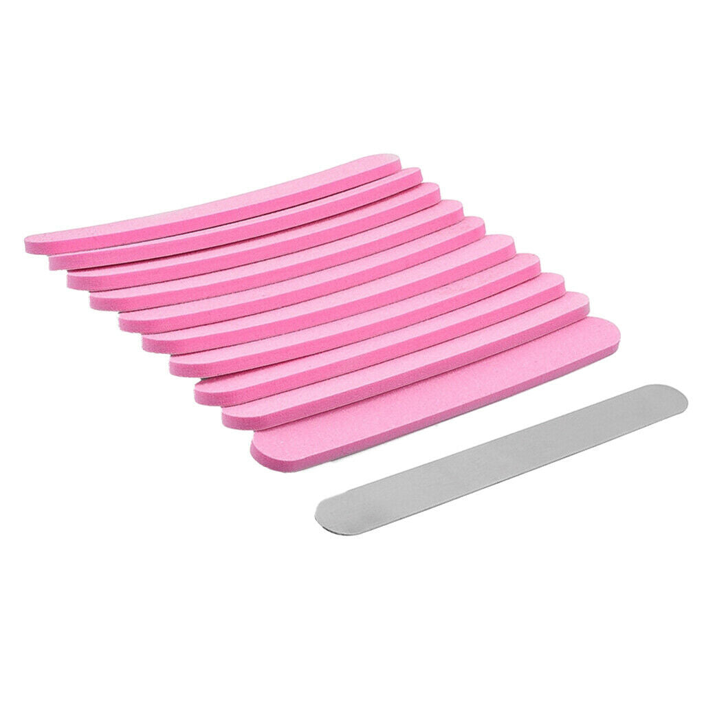 10 Pieces Nail File and Buffer Block For Smooth Nail Tool with Steel Sheet E