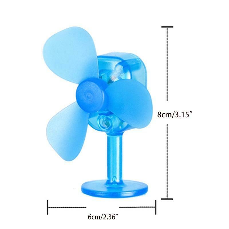 Blue Bike Motorcycle Helmet Fan with Light Easy to Install Rotatable Propeller
