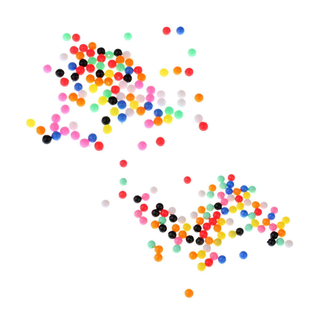 200pcs PE Multicolor Fishing Beads Lure Fishing Line Beads Tackle for fishing