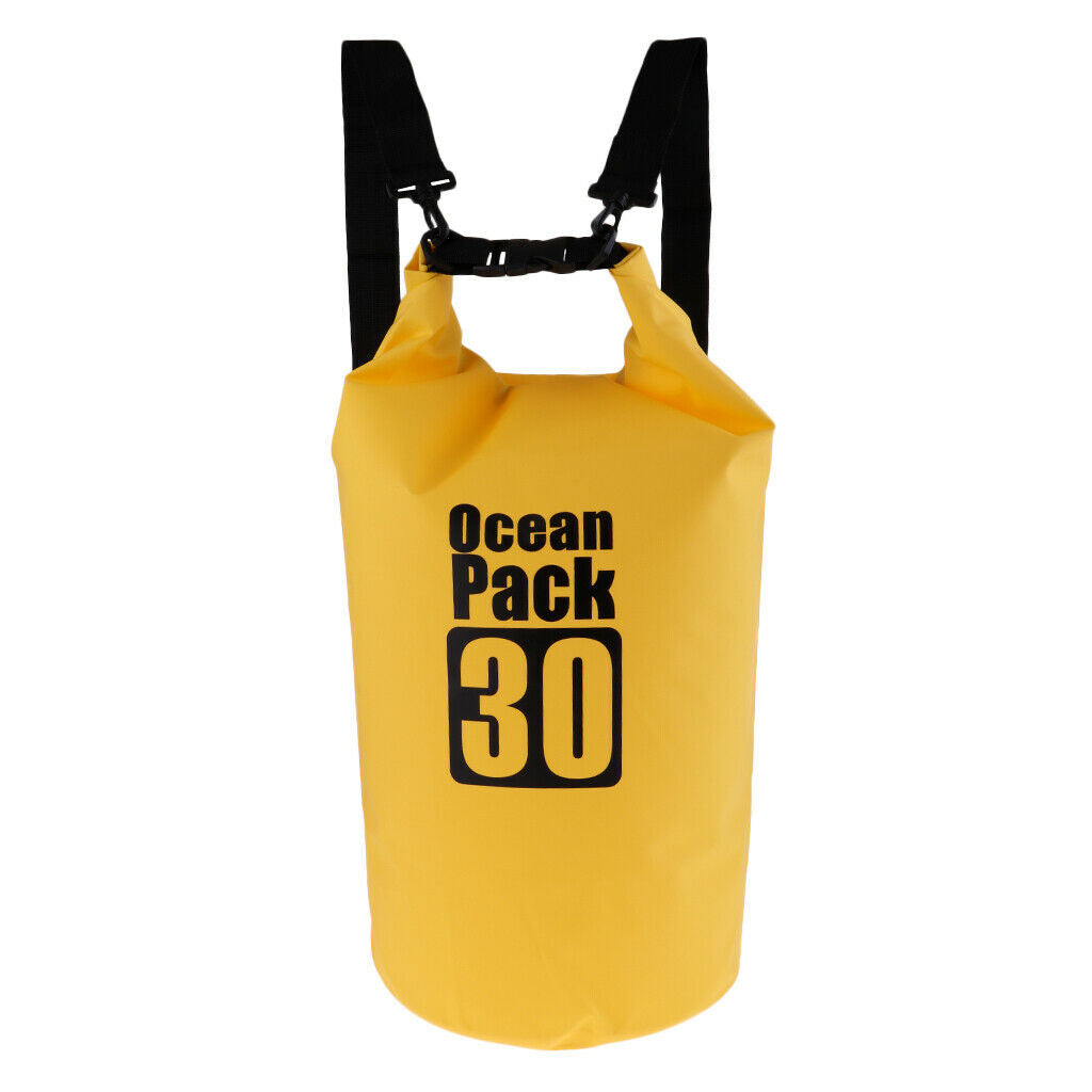30L Waterproof Dry Bag Backpack for Canoe Boating Kayaking Floating Yellow