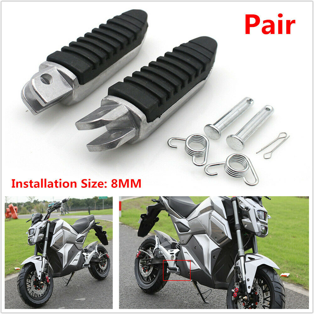 Pair Motorcycle Bikes Off-road Aluminum Foot Pegs Front Pedals 8MM Left & Right
