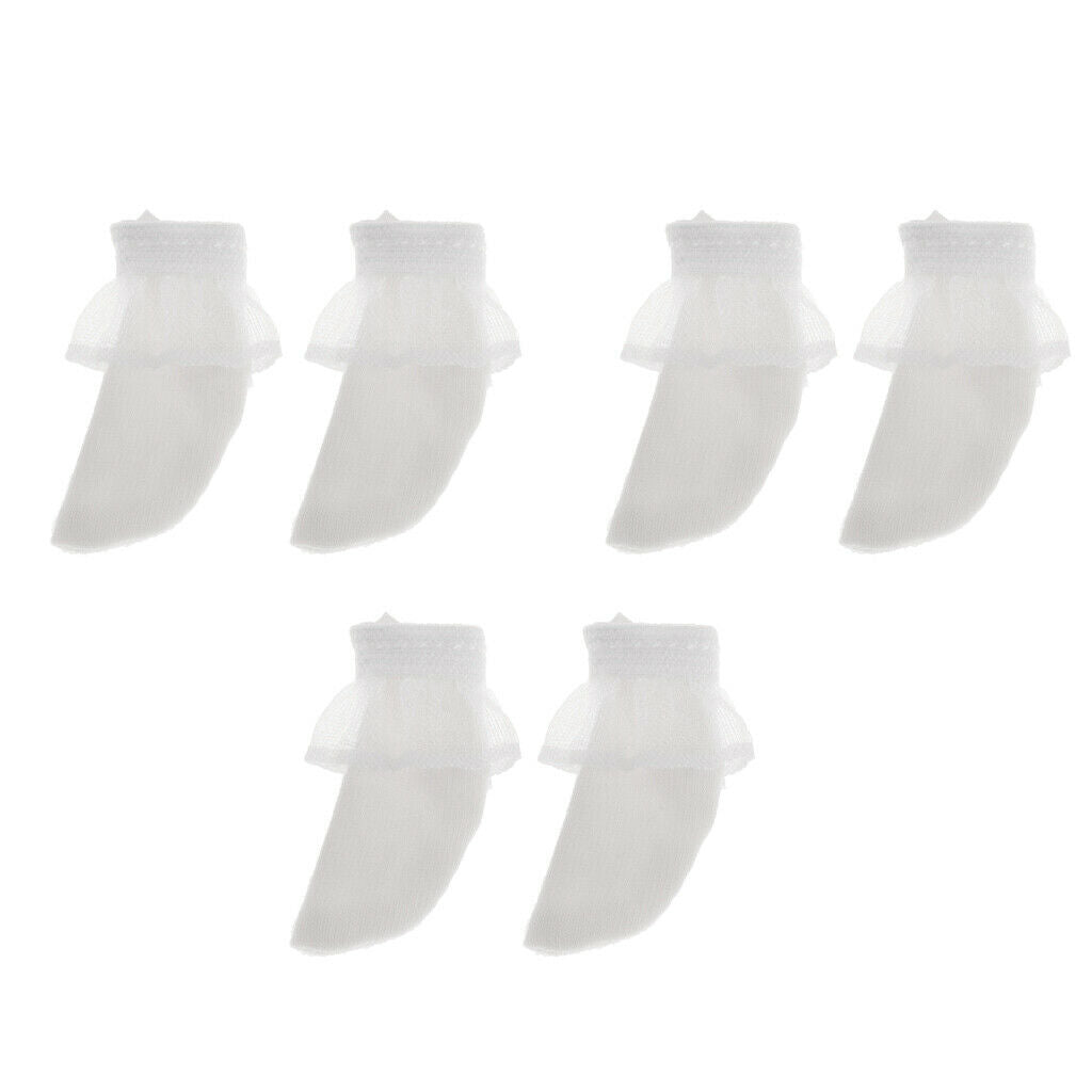 12 Pairs of Fashionable 4 Colors Lace Socks for 1/6 Dollfie BB Dress Up Accs