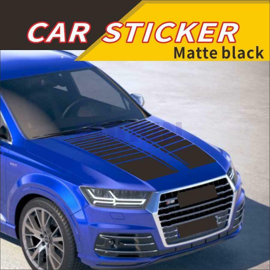 1 Set 95cm Vinyl Matte black Car SUV Head Decals Stripe Hood Stickers Universal