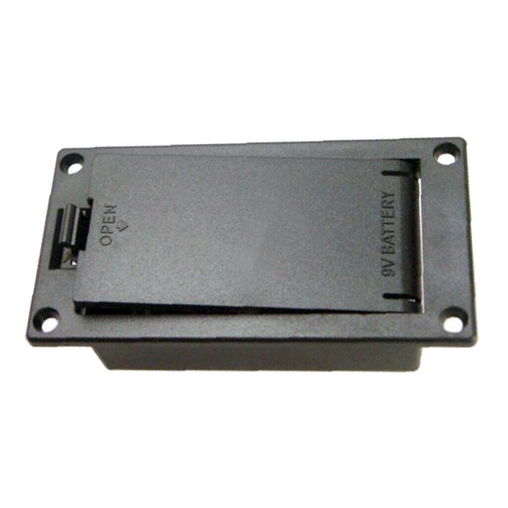 Guitar Parts 9V Battery Hold Cover Box for Most Electric Guitar Bass Black