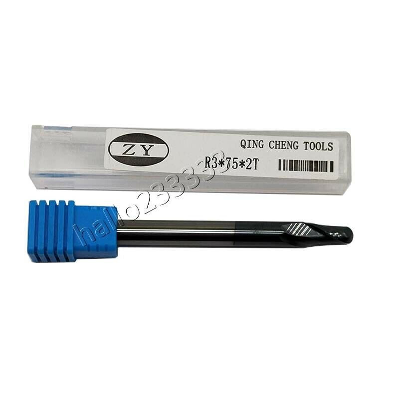 R3×75×2Flute 3mm shank 2 Flute Ball nose carbide End Mill Cutter CNC HRC45°