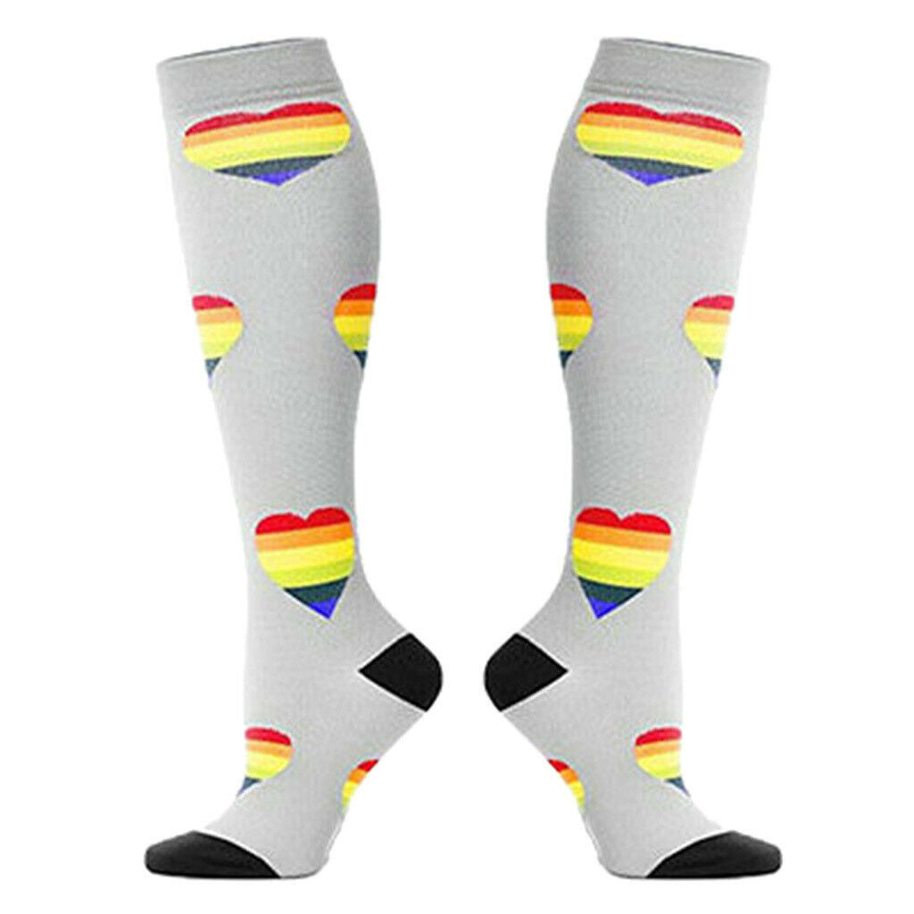 1 Pair Running Sports Leg Support Sleeves Compression Socks Gray M S