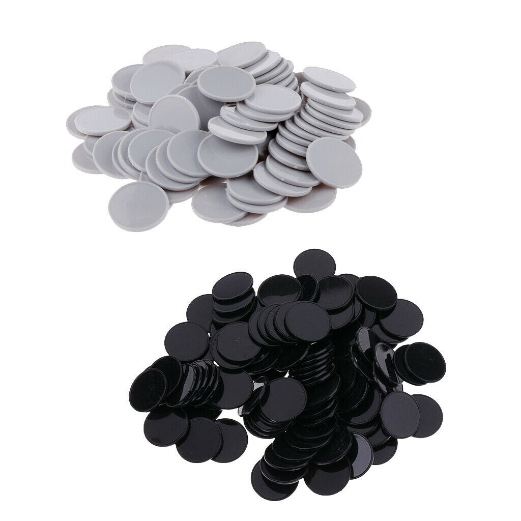 200Pcs Plastic Gray and Black Poker Chips Card Game Kids (2 Boxes of 100)