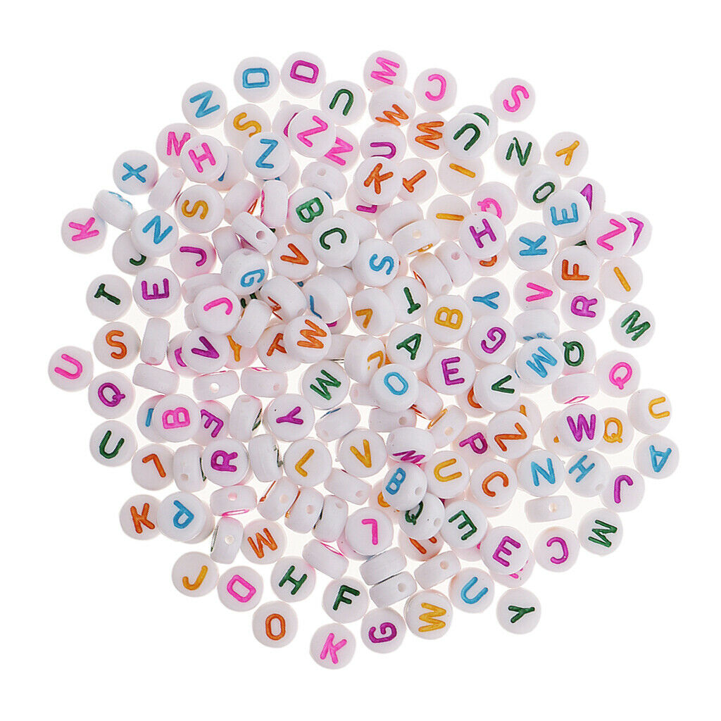 200 Pieces Alphabet Beads DIY Letter Beads For Jewelry Craft Colored Letters