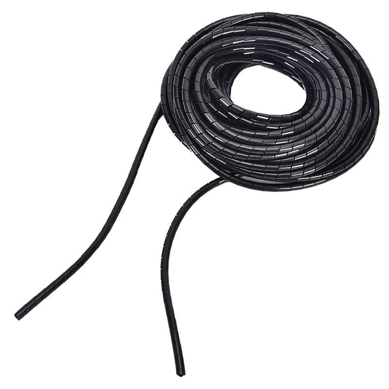 6mm Outside Dia 17M PE Polyethylene Spiral Cable Wire Wrap Tube Blac.l8