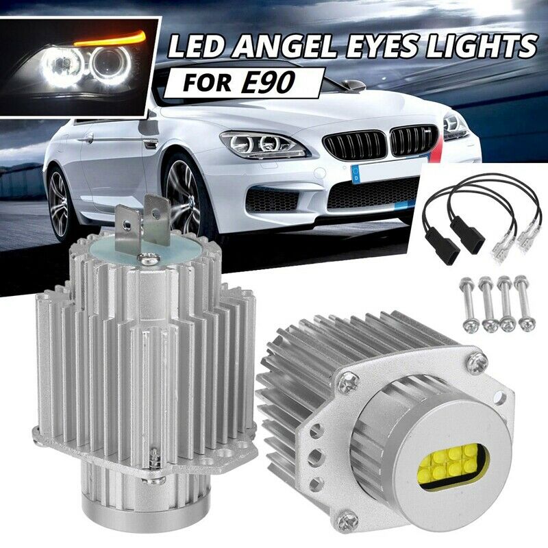 2Pcs Angel Eyes CANbus 80W LED Headlight Marker Light Bulbs Error Free for -Q7R2