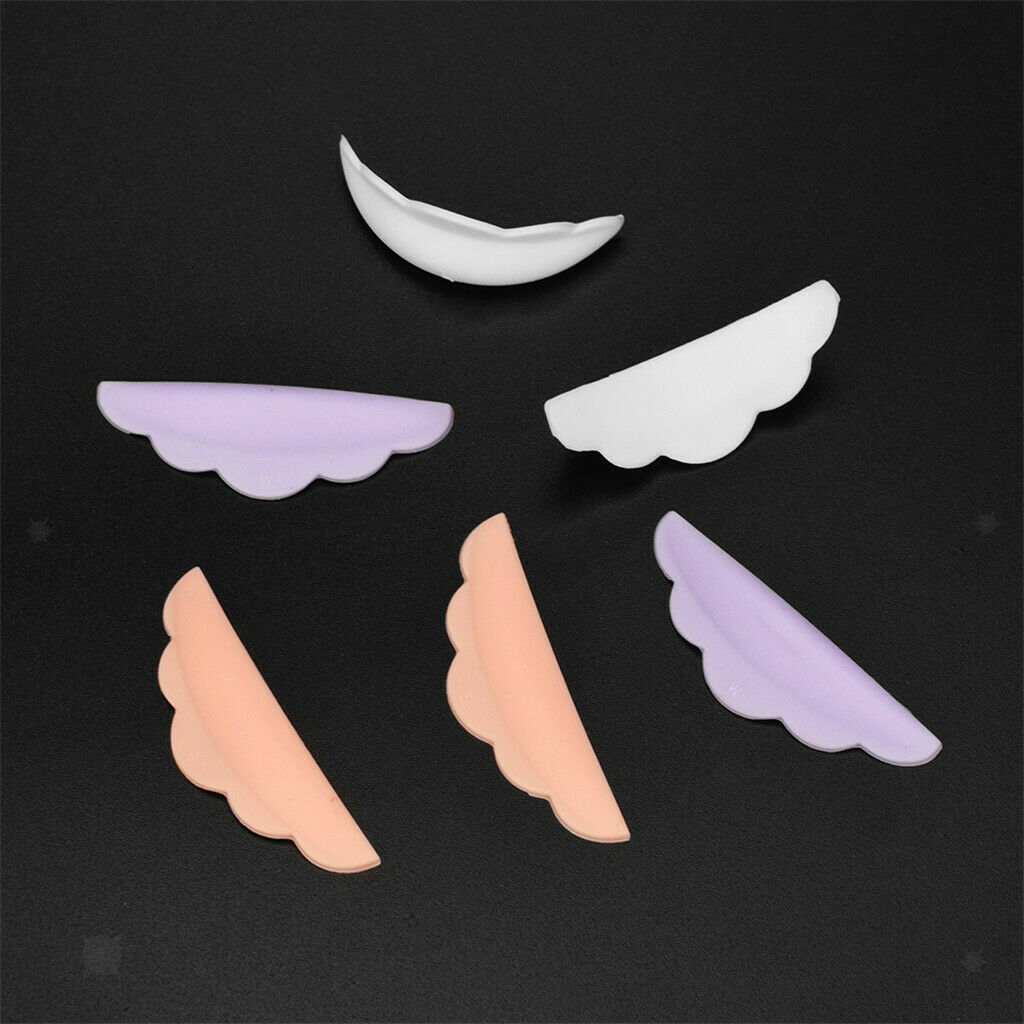 3 Pairs 3 Sizes Non-toxic Silicone Eyelashes Perming Curler Shield Pads Set