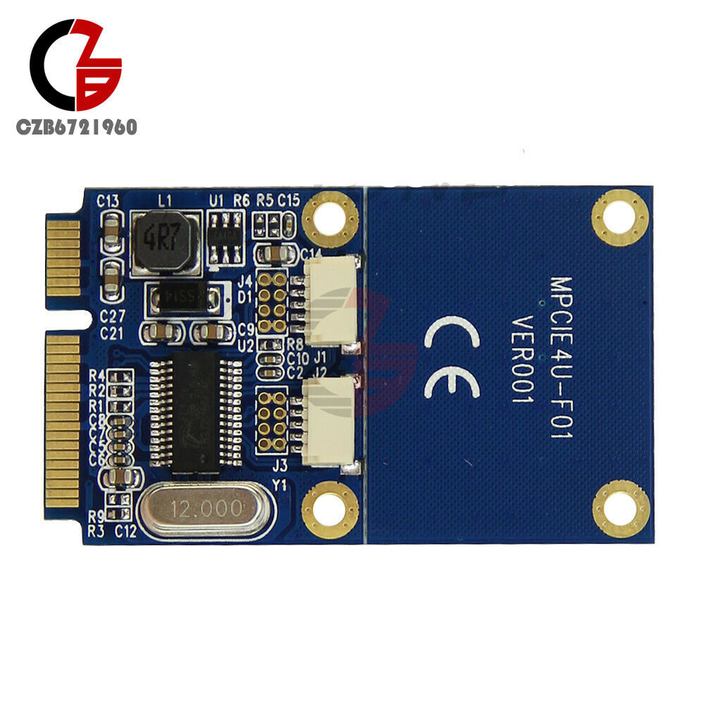 PCIe PCI-E to USB Adapter mPCIe to 5 Pin 2 Ports Dual USB2.0 Converter Card New