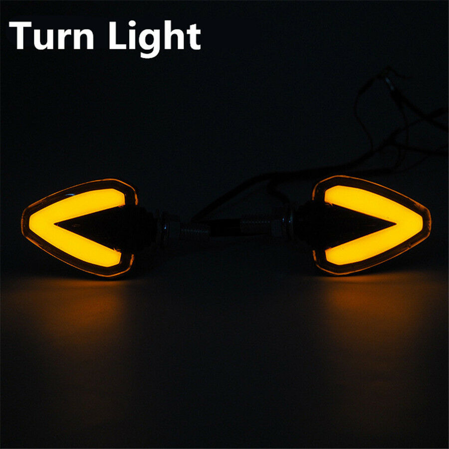 Pair Amber/Red Motorcycle LED Turn Signal Indicator Blinker Lamp Brake/DRL Light