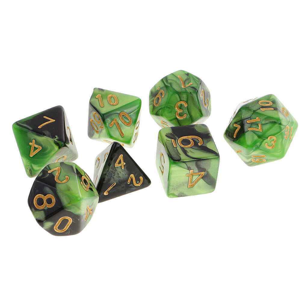 4X Polyhedral Dice D4 D6 D8 D10 D12 D20 Multi Side Dices Set Role Play Prop
