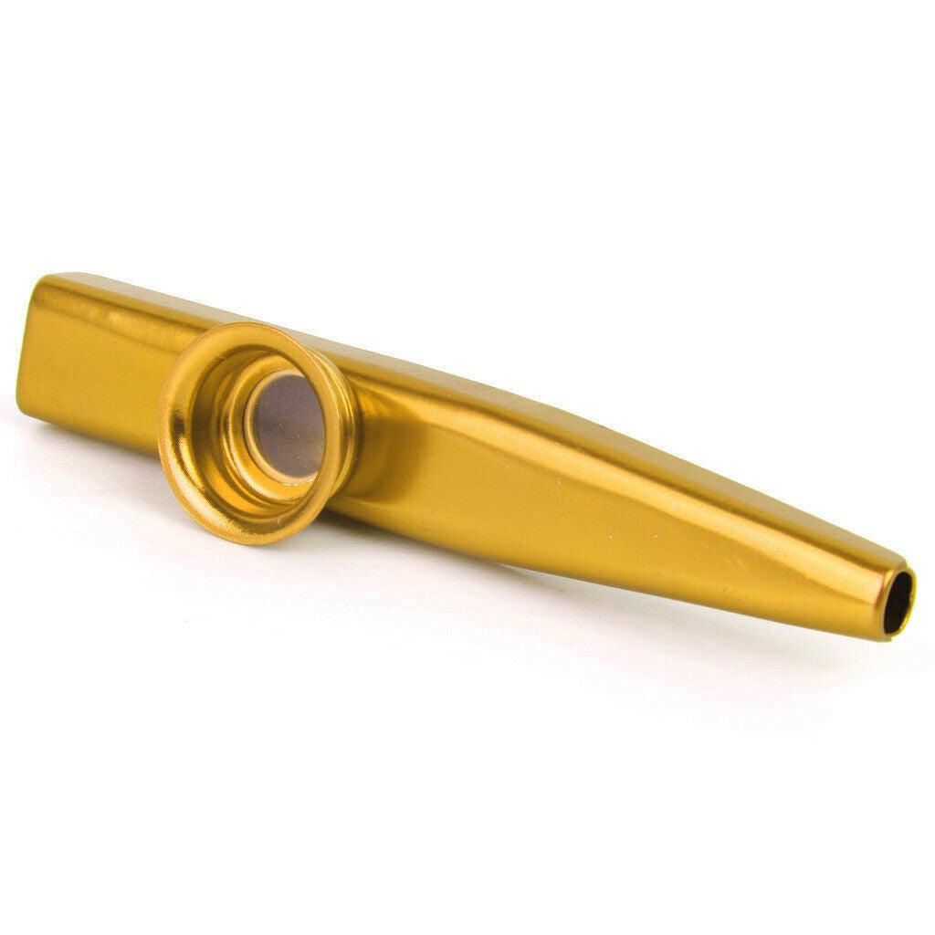 Musical Instrument Aluminium Alloy Kazoo with Diaphragm-Golden