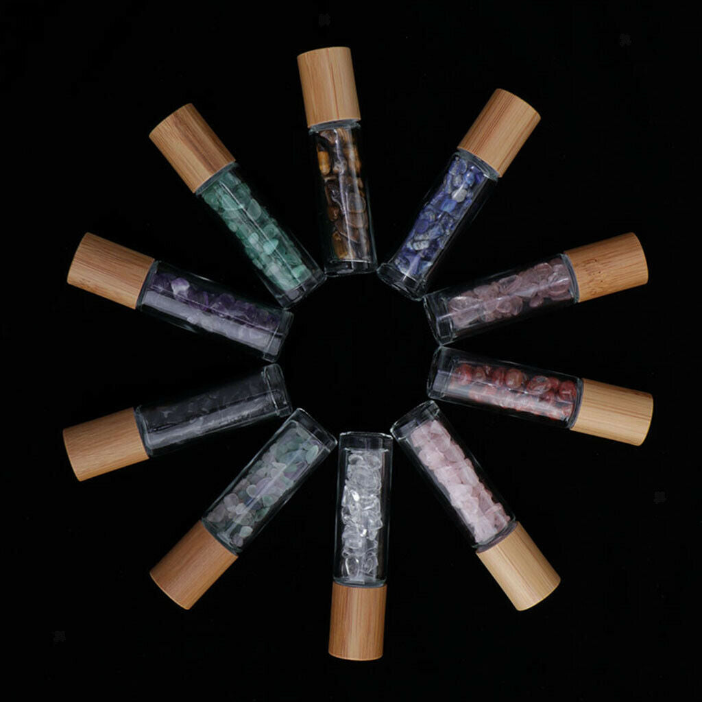 10pcs Empty Glass Essential Oil Roller Bottles Refillable with Roller Balls for