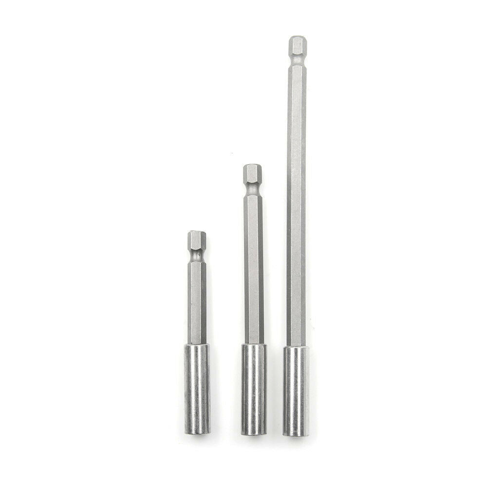 3pcs Magnetic Bit Holder Extensions Quick Change 1/4" Hex Shank Tool 75-150mmJDD
