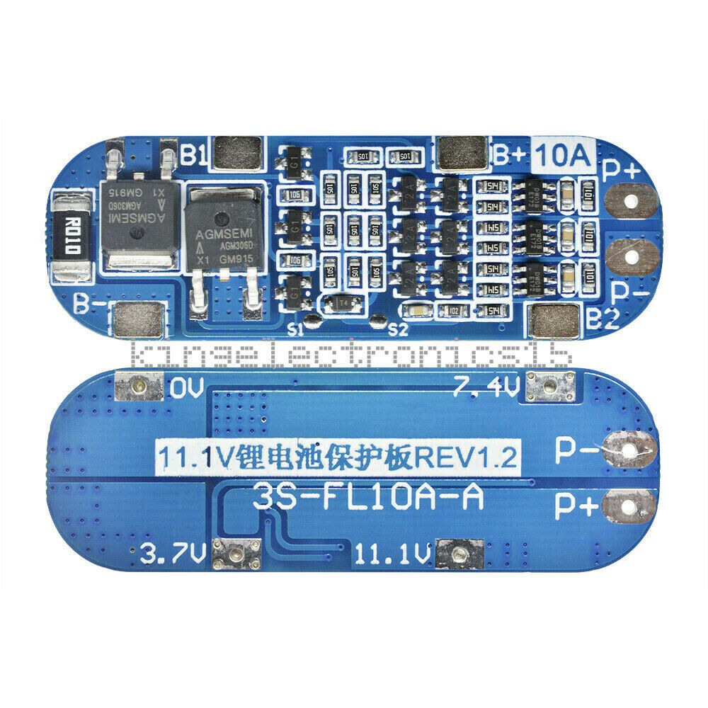 1X 3S 10A 11.1V 12.6V Li-ion Lithium Battery BMS Packs Protection PCB Board