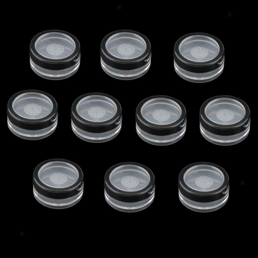 10pcs Loose Powder Container Powder Puff Case Foundation Makeup Storage Jars