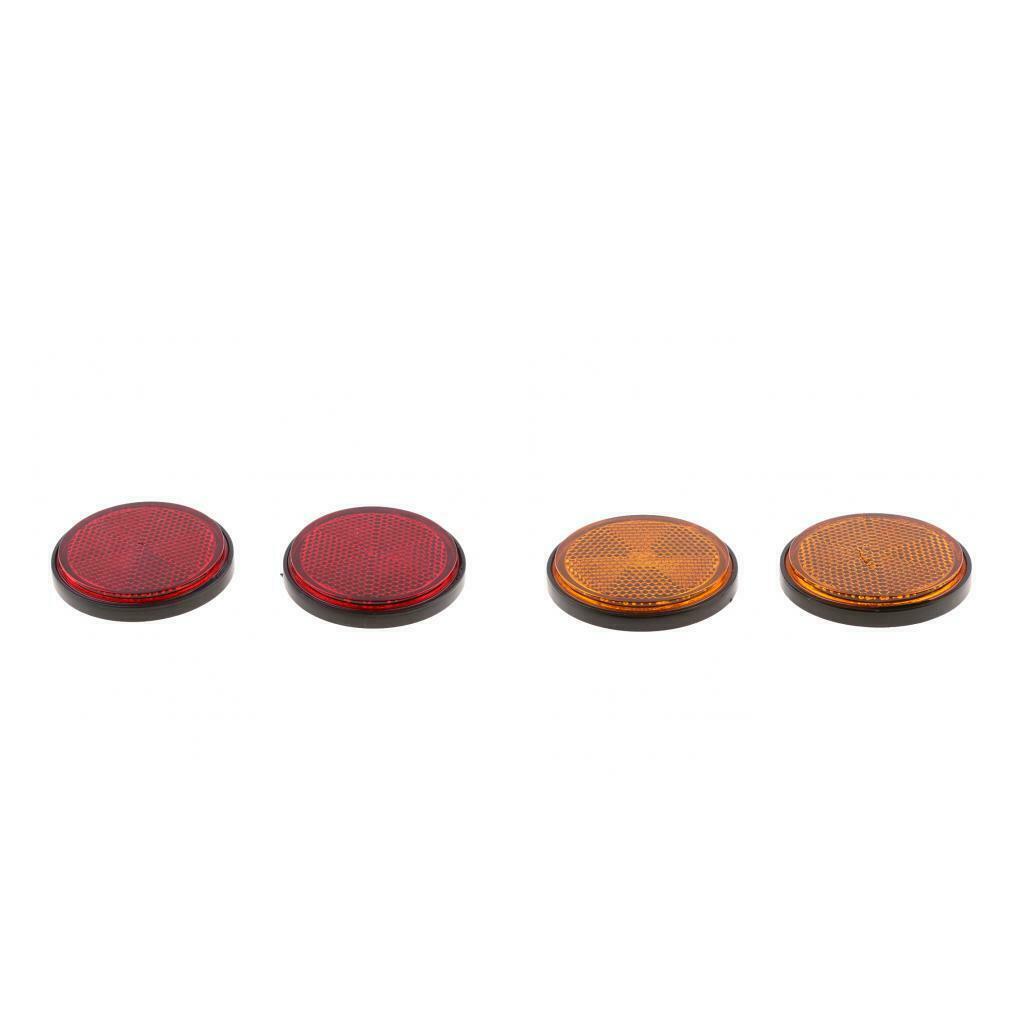 Universal Motorcycle Scooter ATV Dirt Bike Round Reflectors - Red & Orange