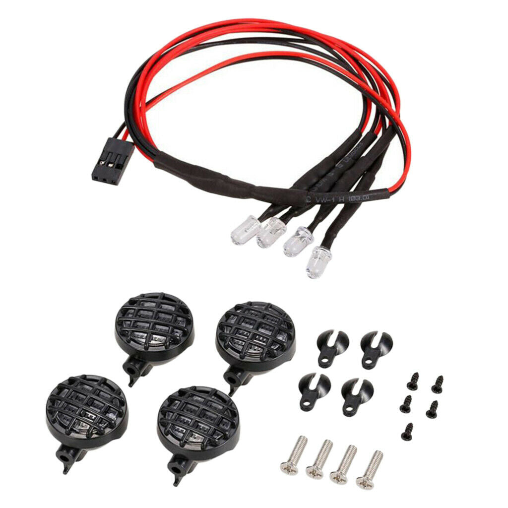 4 Pieces Multifunctional LED Lamp for 1:10 1: 8 Rc Caterpillars  Axial Scx10