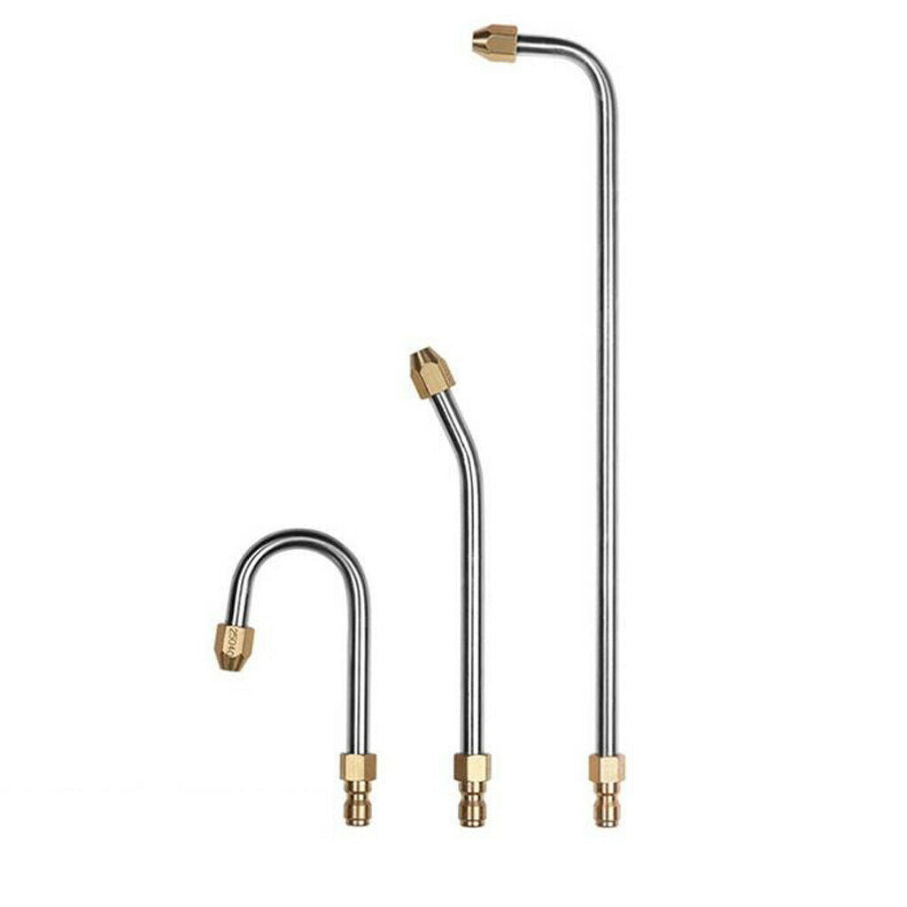 2pcs Stainless Steel Angled Lance Extension Metal Pole Car Cleaning Tools