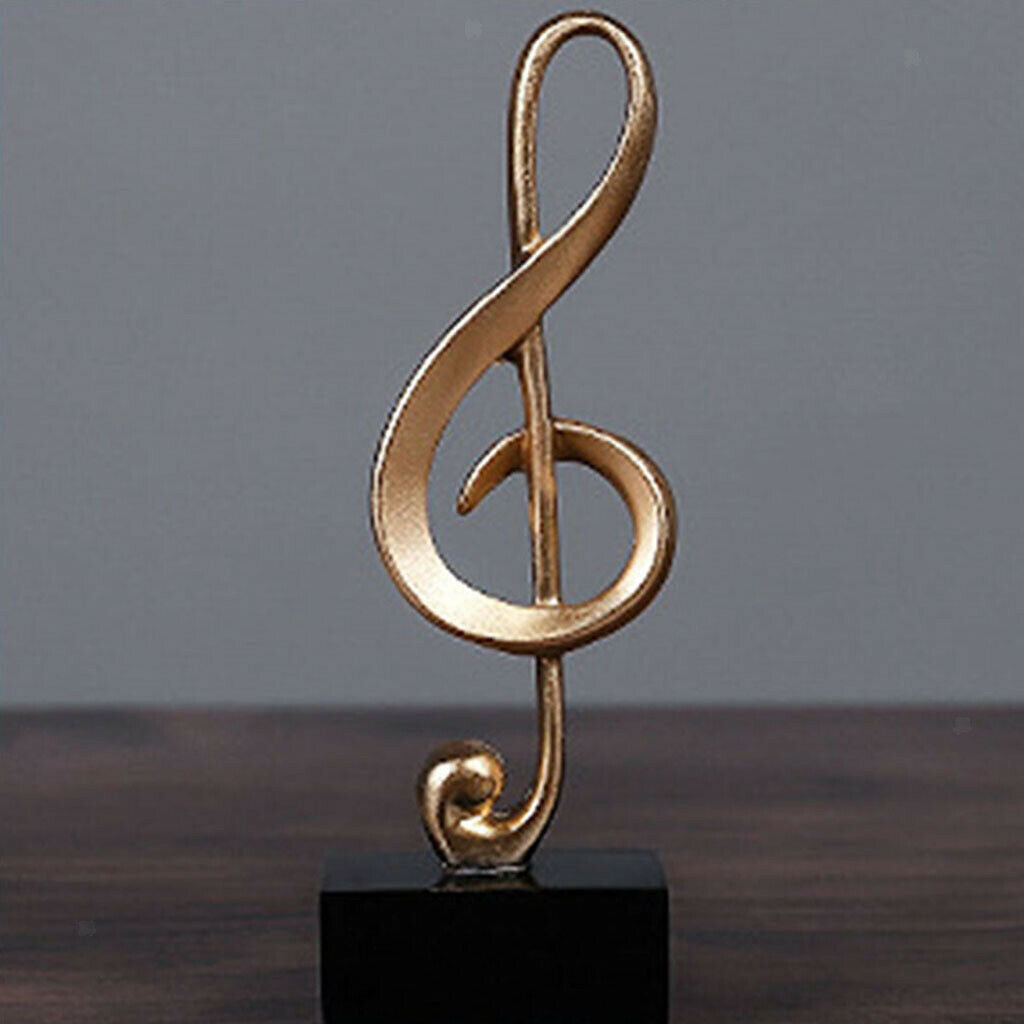 Golden Craft Musical Notes Sculpture Modern Abstract Statue Indoor Art Decor