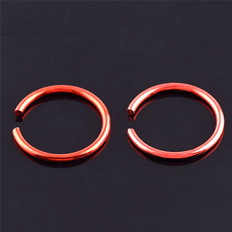 40x Colorful Stainless Steel Nose Rings Piercing Lip Hoop Piercing Jewelry N Tt