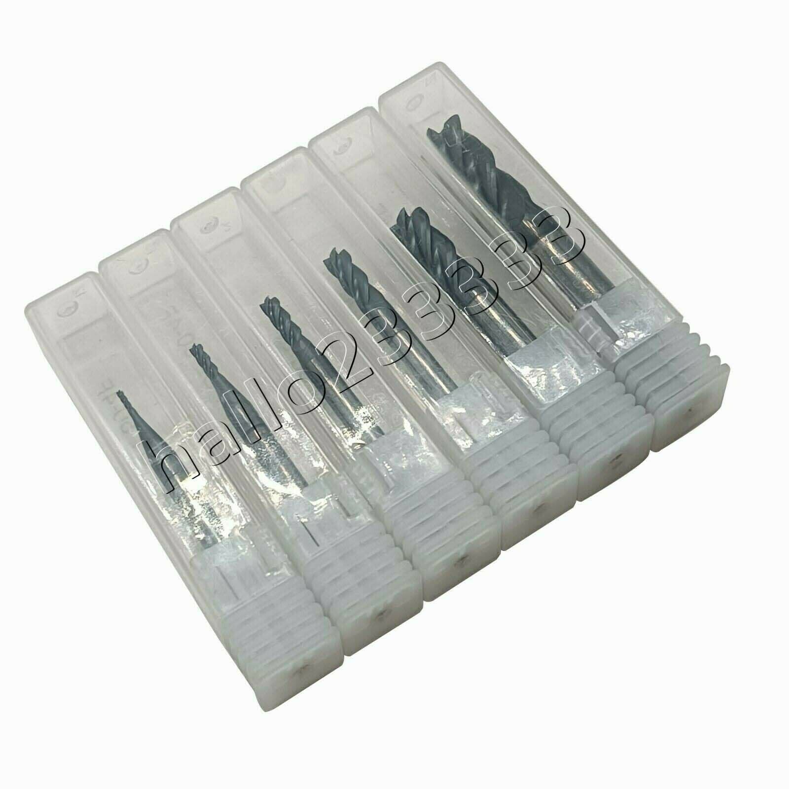 7Pcs HRC60 4 Flutes Tungsten Carbide End Mill Set Milling Cutter Tool 1mm-8mm