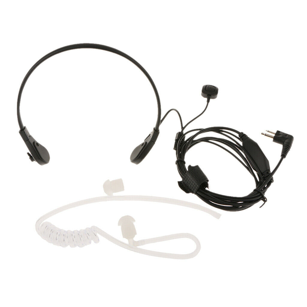 Throat Mic Covert Acoustic Tube Earpiece Headset With Finger Ptt Compatible For