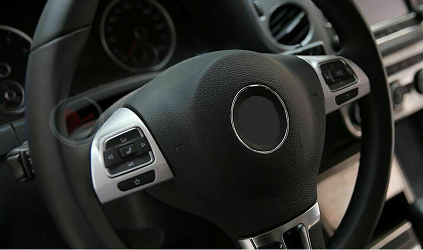 2 pcs ABS Car Steering Wheel Decorative Trim Cover Moulding For Tiguan 2010-2015