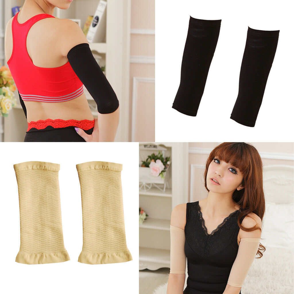 2 Pairs of Women Sauna Upper Arm Shapewear Slimmer Shaper Sleeves Wraps