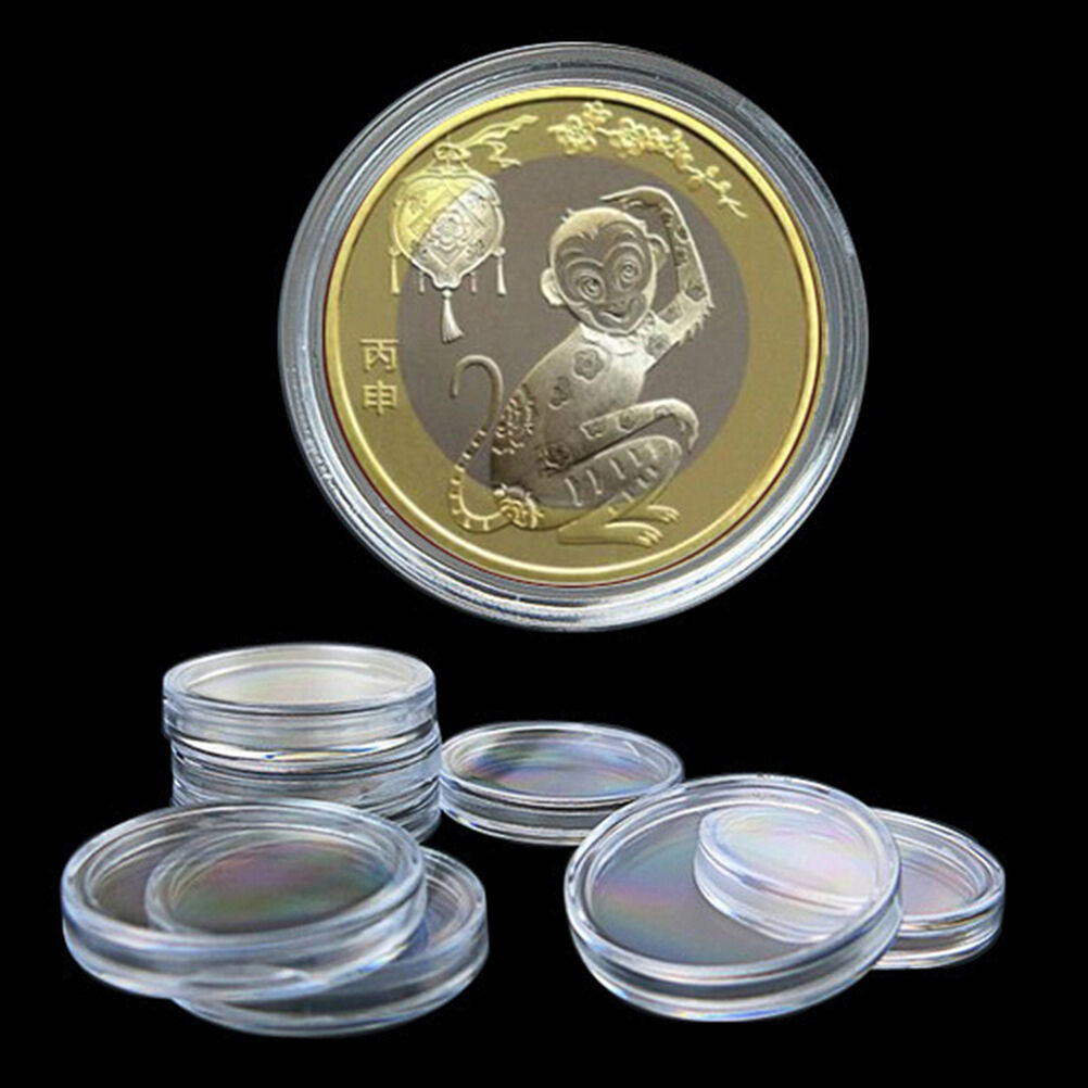 10x 35mm Applied Clear Round Cases Coin Storage  Capsules Holder Round Pla.l8