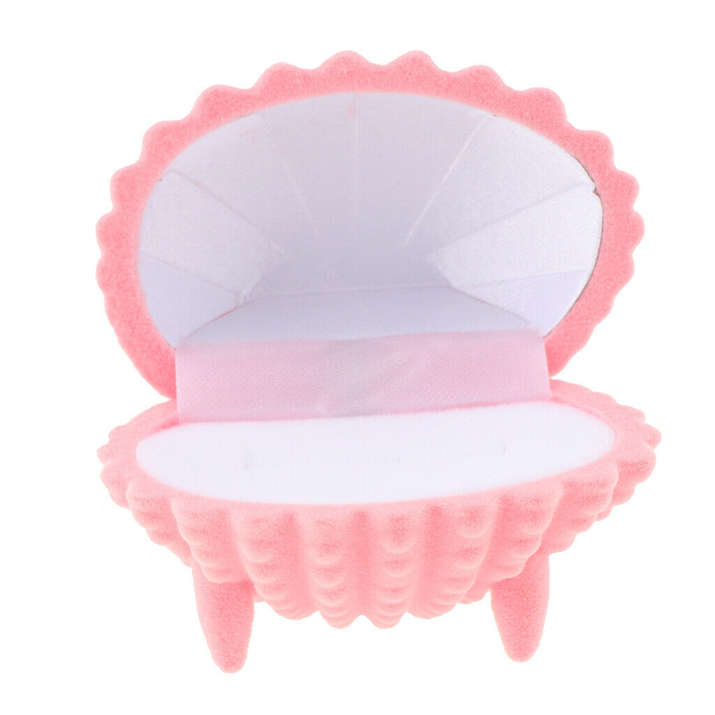 Shell Shape Velvet Necklace Jewelry Display Storage Box Gift