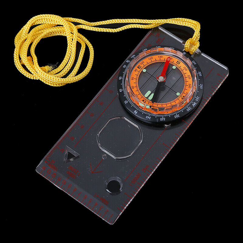 1PC Camping Compass Outdoor Portable Hiking Camping Ruler Map Magnifier C.l8