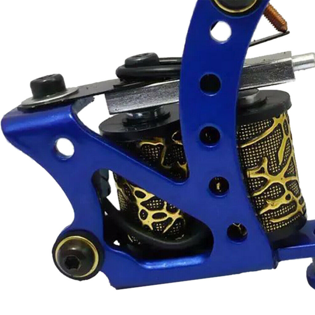 Carbon Steel 10 Coil Wraps Motor Tattoo Machine for Liner Shader Blue