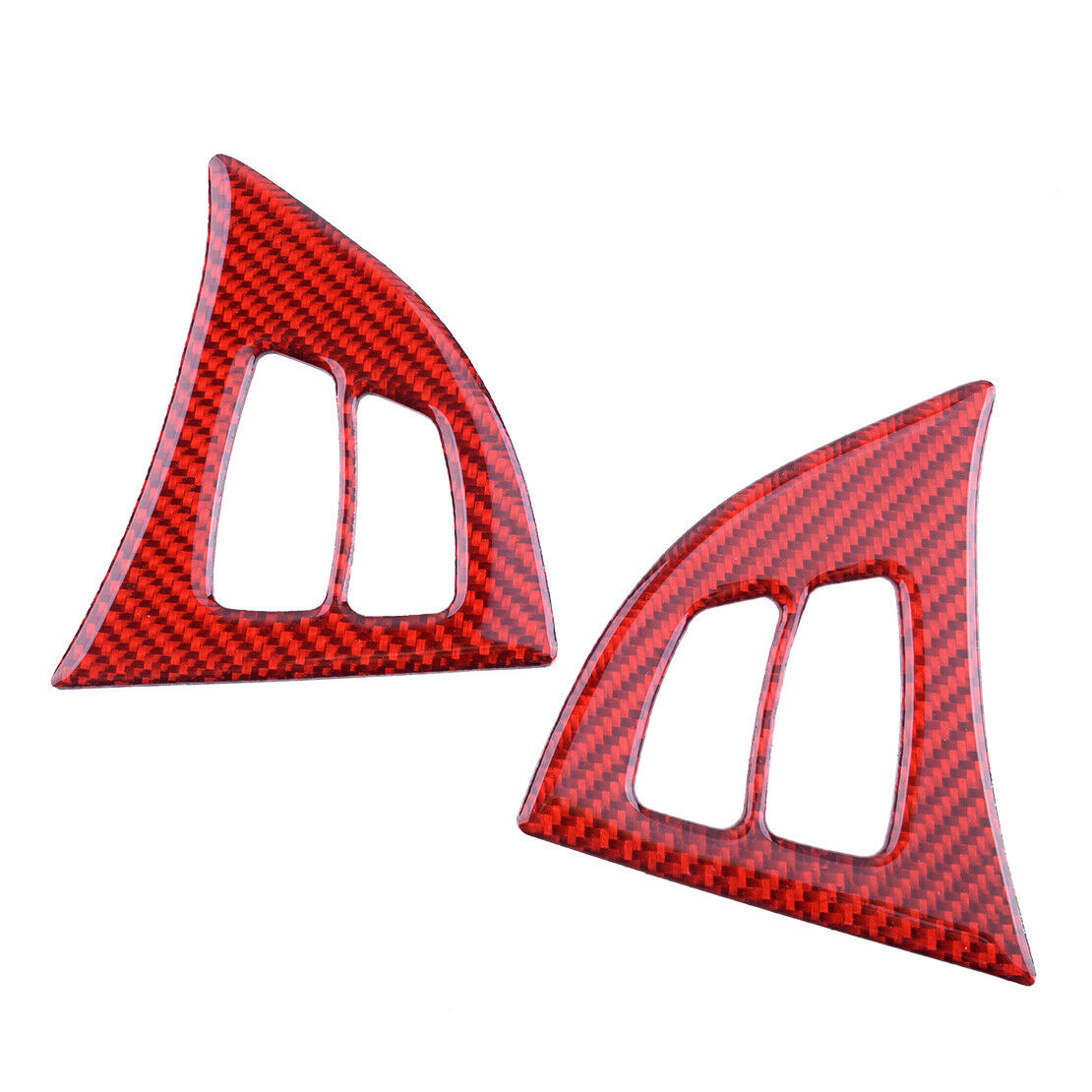 2x Carbon Fiber Steering Wheel Switch Button Trim Cover Fit For BMW X5 E70 08-13