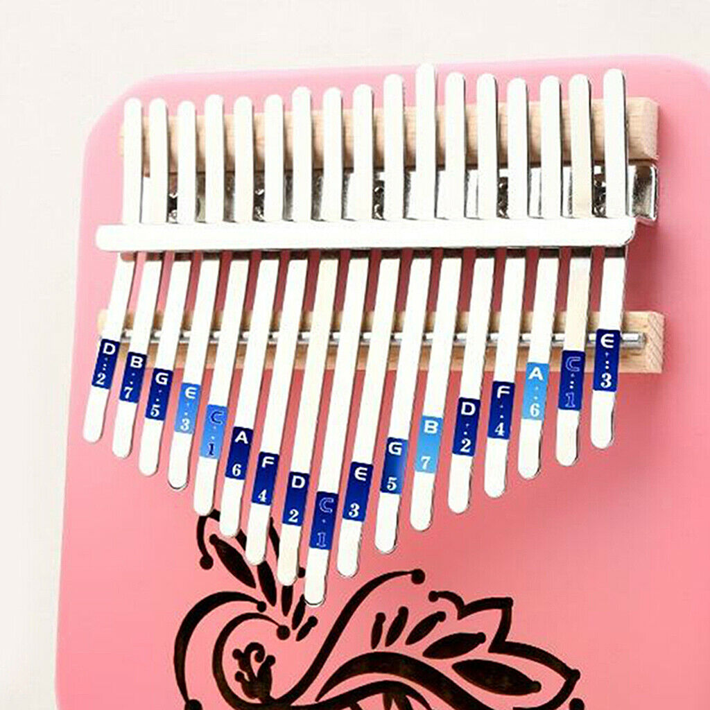 17 Key Kalimba Thumb Piano Finger Wood Musical Instrument Pink Music Box