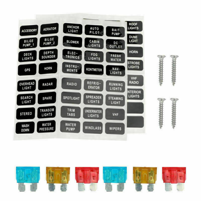 6 Way Blade Fuse Holder Box Block With Negative Pole Kit For Car Boat Marine HG