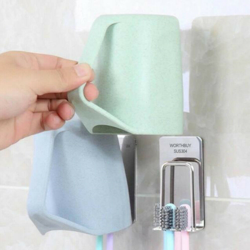 304 Stainless steel toothbrush holder gargle cup holder wall mounted hang.l8