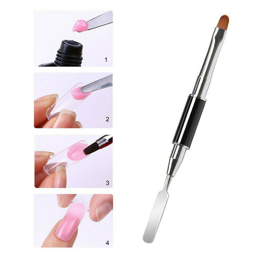 Professional Dual-ended Painting Pen Spatula Drawing UV Gel Brush Nail Art Pen@