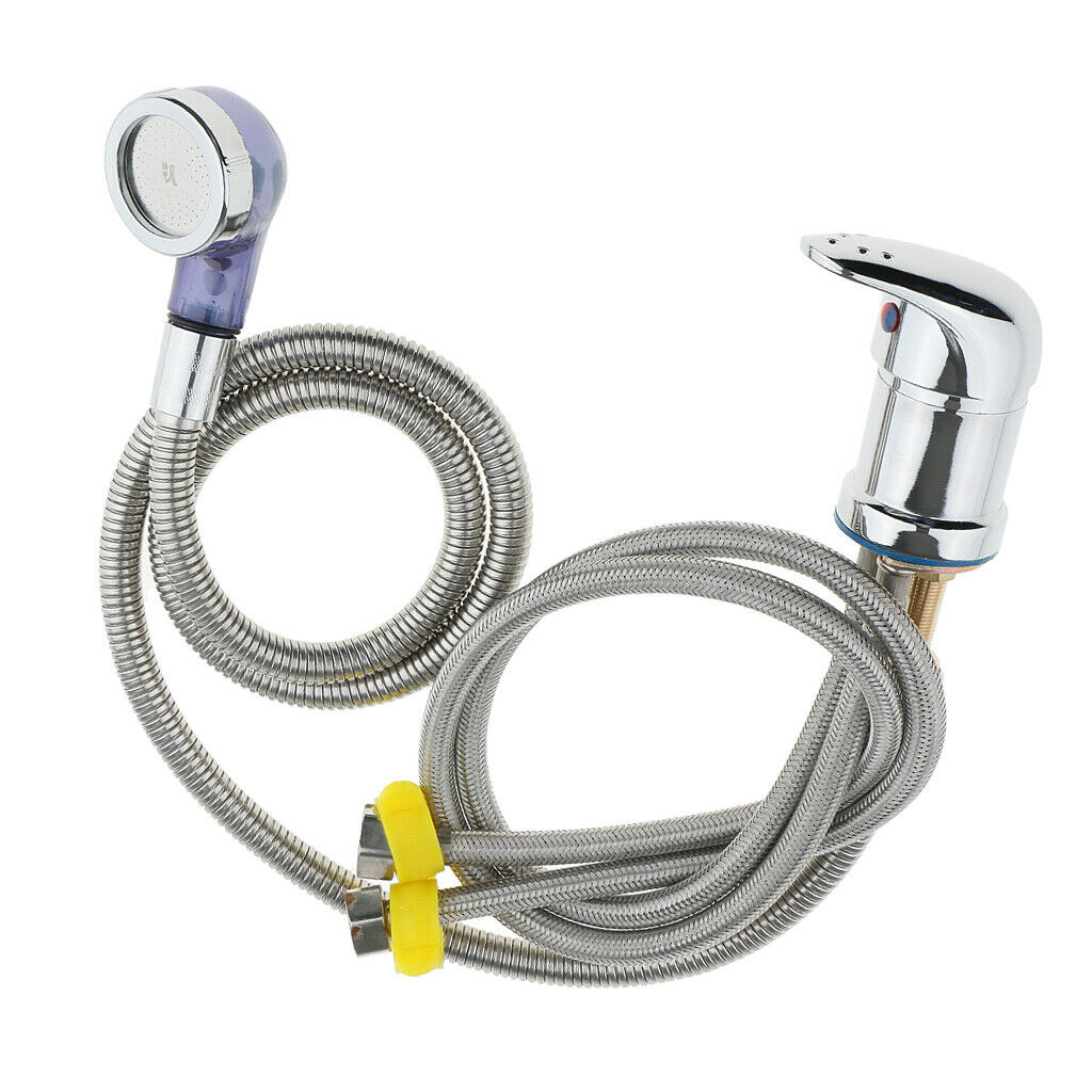 Hot Cold Faucet and Spray Hose for Beauty Salon Shampoo Bowl Parts Kit 70cm
